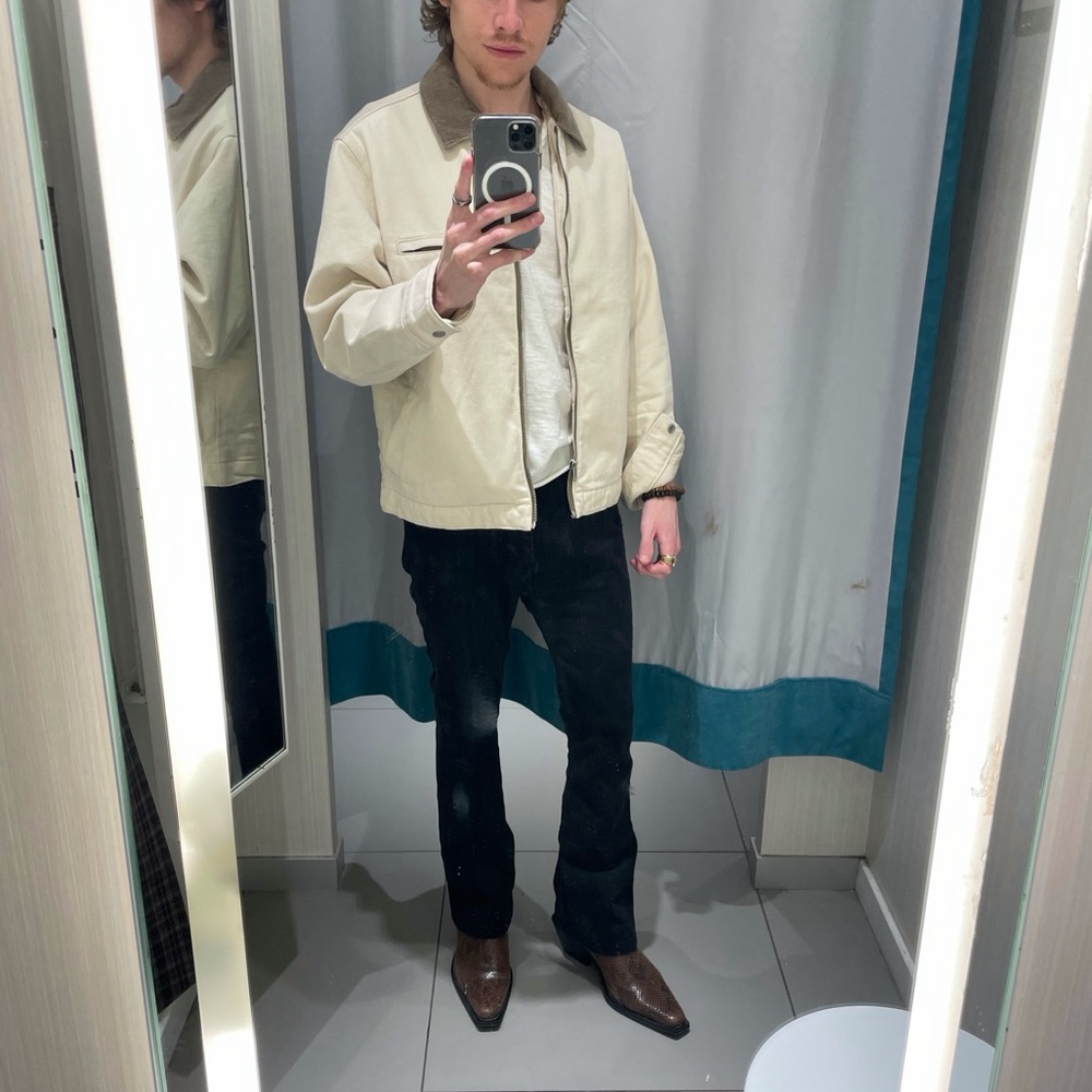 Abercrombie and Fitch workwear zip jacket with corduroy collar - Picture 5 of 6